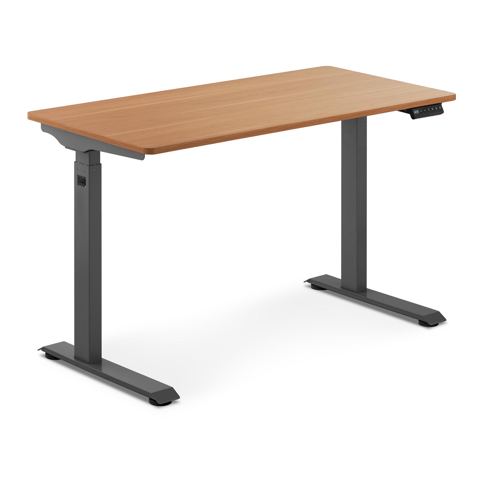 Korkeussäädettävä kirjoituspöytä - 90 W - 730-1 233 mm - ruskea / harmaa